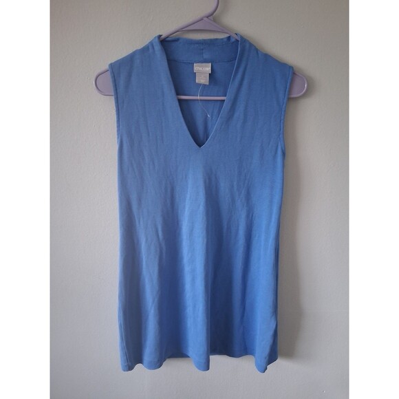 Nwot Prima Cotton Chico's Size 0 USA Size Small Sleeveless Deep V Top - Picture 1 of 4